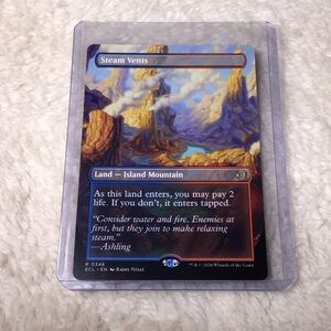Steam Vents Land Card - Blue and Red